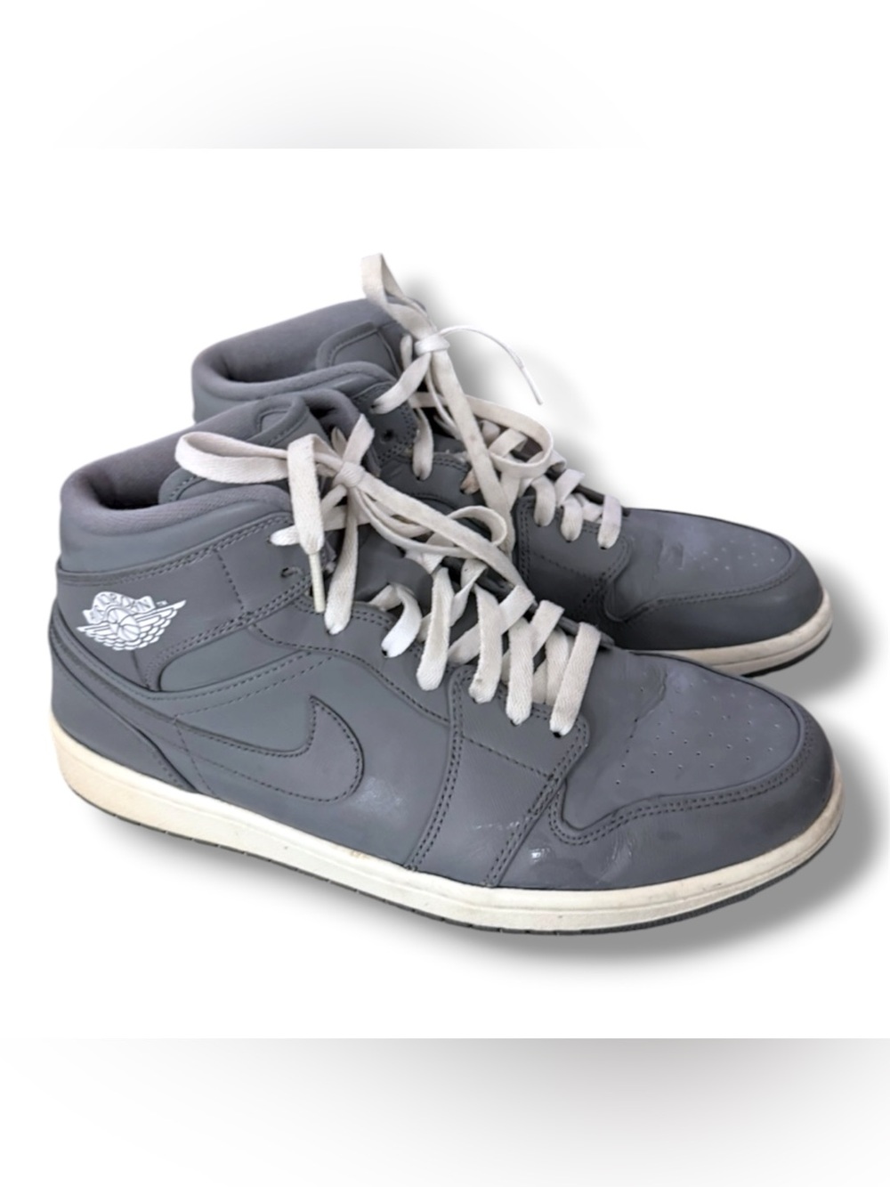 Nike Air Jordan 1 Mid Cool Great Shoes Men’s 9.5 Gray Retro Sneakers
